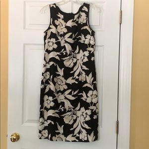 Black and tan floral dress